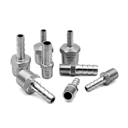 304 Stainless Steel BSPT/ZG/NPT Male Thread To Pagoda Barb Hose Reducer Connector 1/8