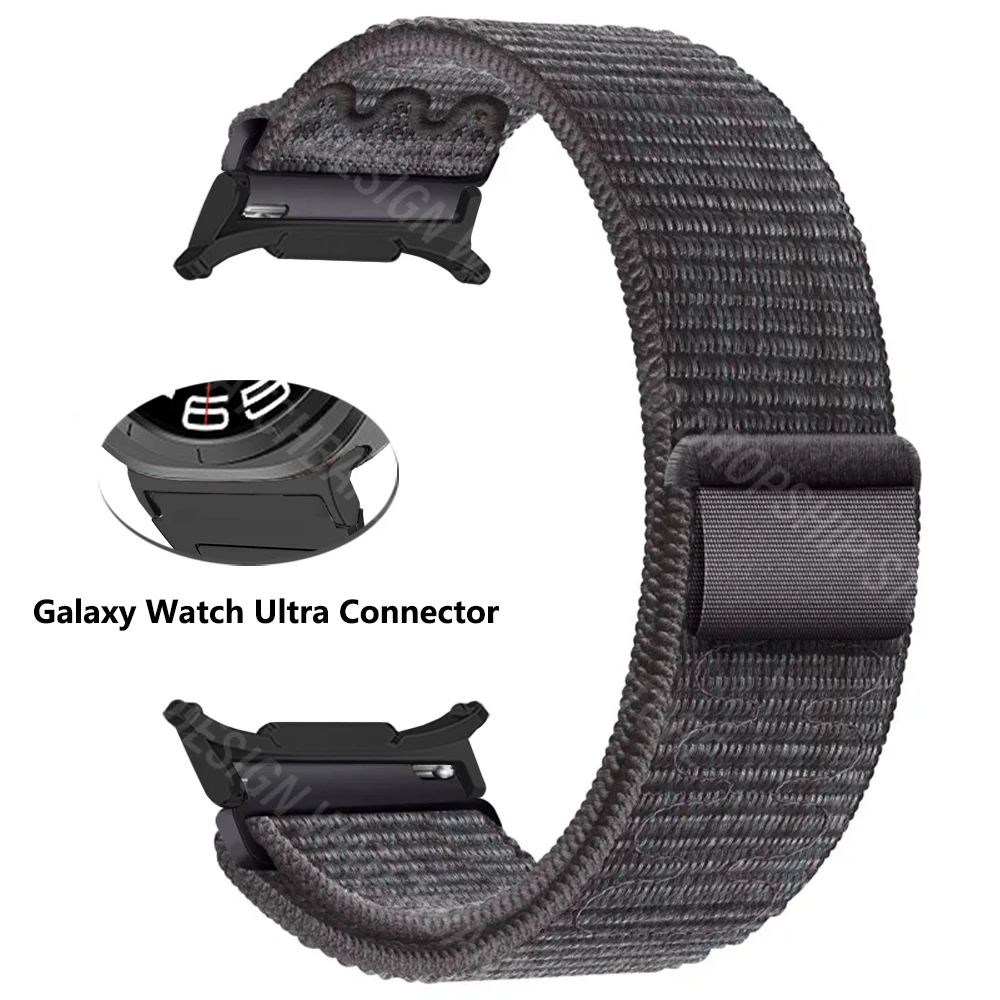 Nylon Sports Watch Strap, Pulseira Curved End, Sem Gaps Band para Samsung Galaxy Watch Ultra, 47mm