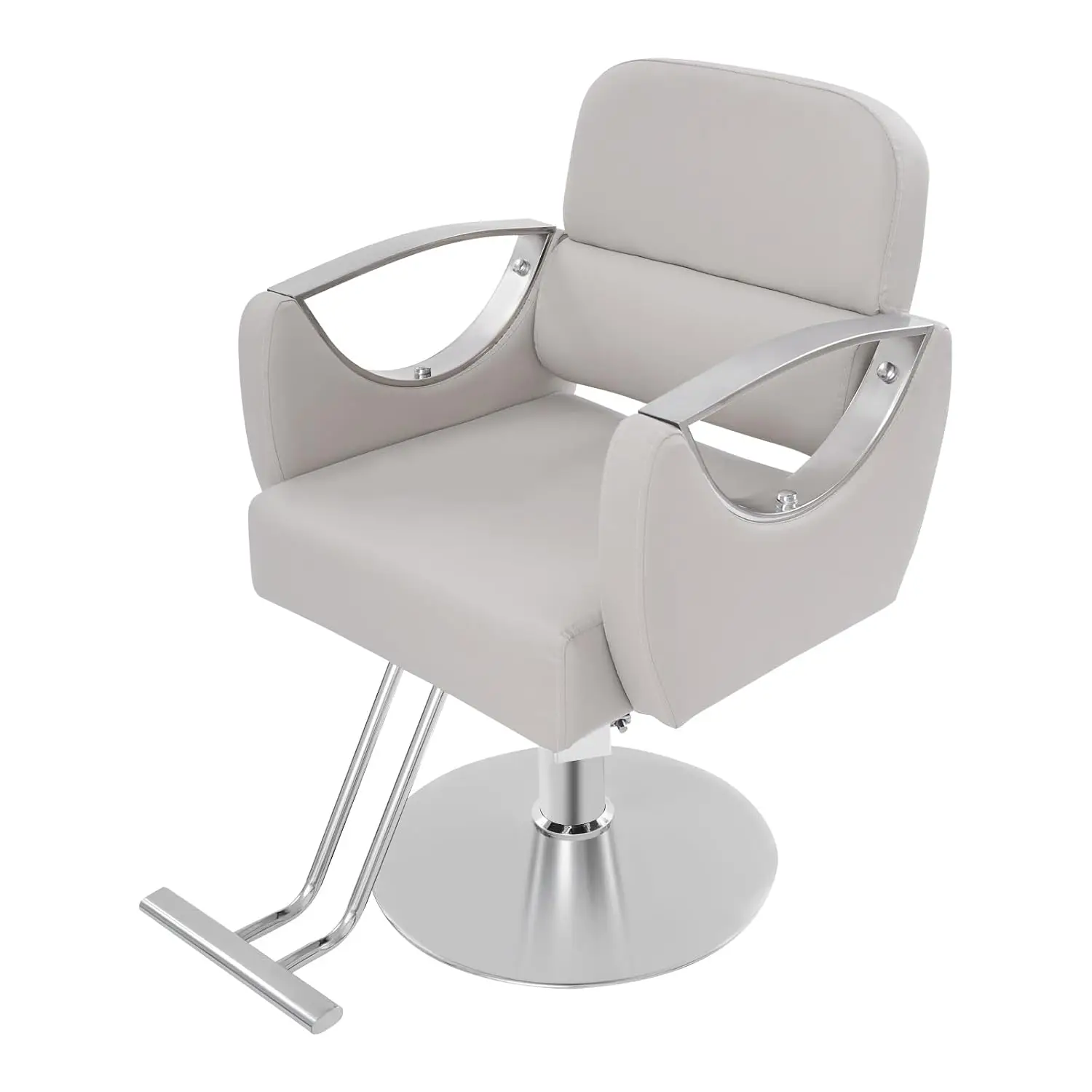 Hydraulic Barber Chair 360° Swivel Styling Tattoo Salon Spa Equipment for Hair Stylist Women Man Beige Silver, Customized