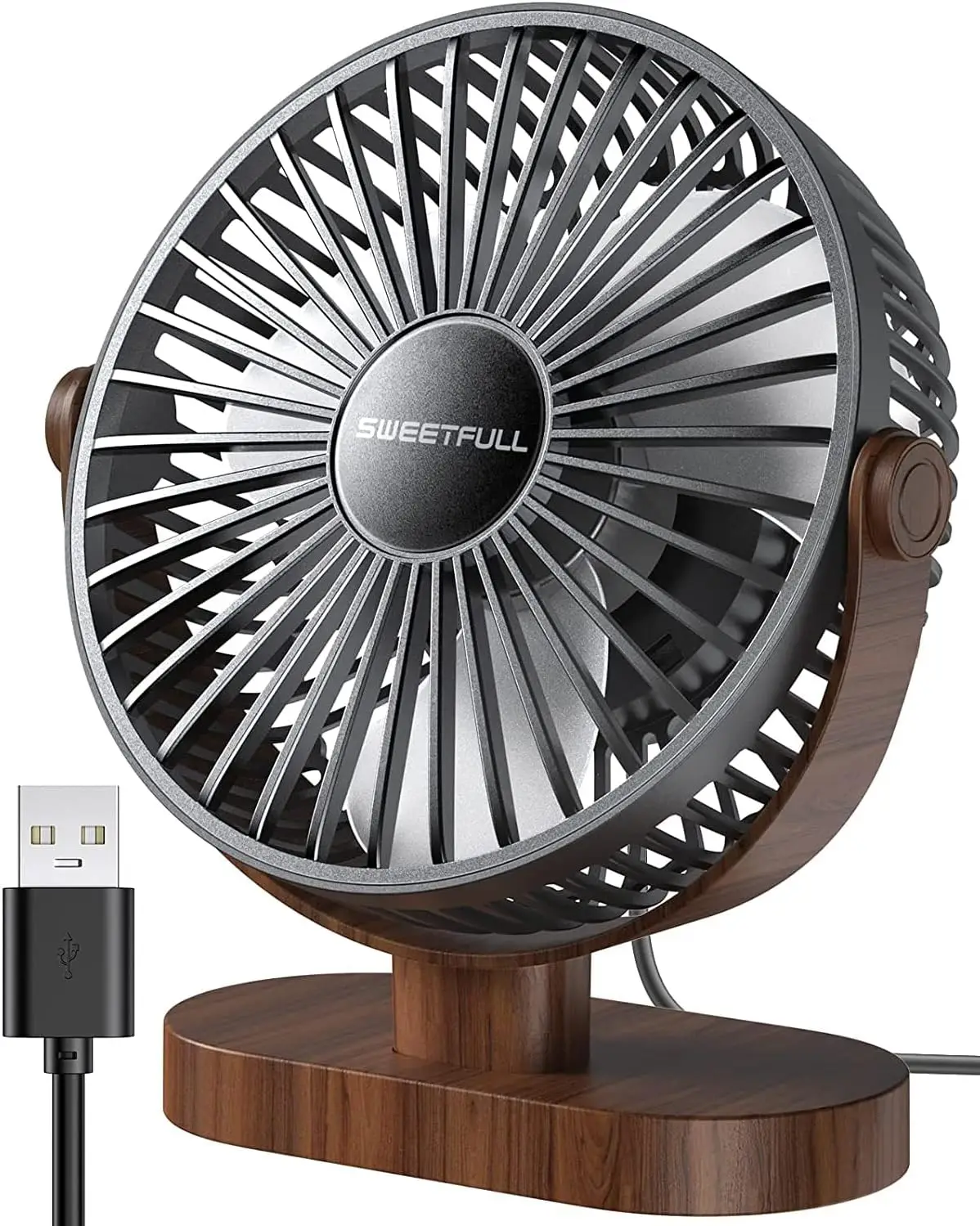 

6.5 Inch USB Small Desk Fan, 3 Speeds Quiet Portable Desktop Table Fan, 360° Adjustment Personal Mini