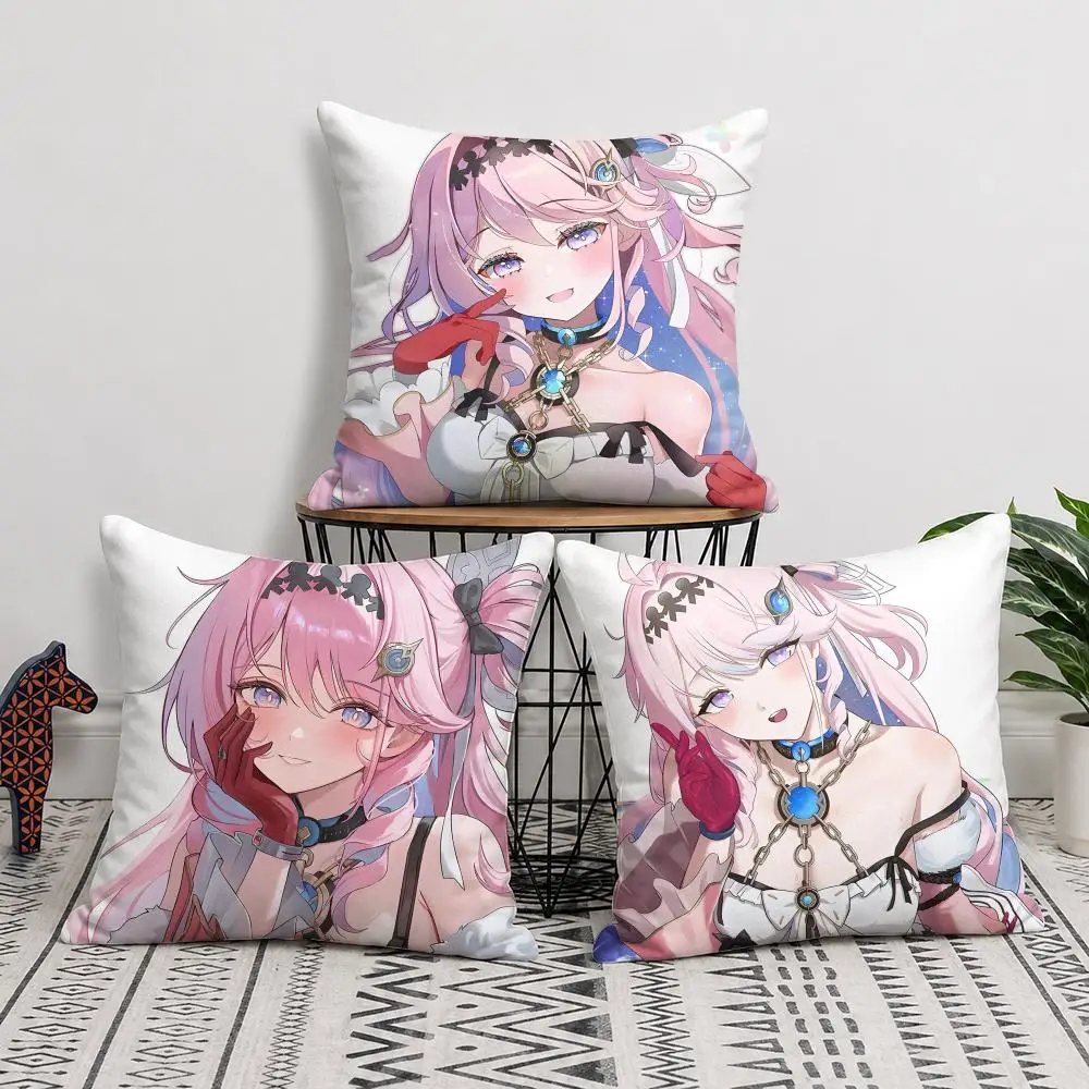 Denia Wuthering Waves Cushion Cover Short Plush Soft Double-Sided Printing Pillow Case Cozy Sofa Bedroom Home Decor Gift