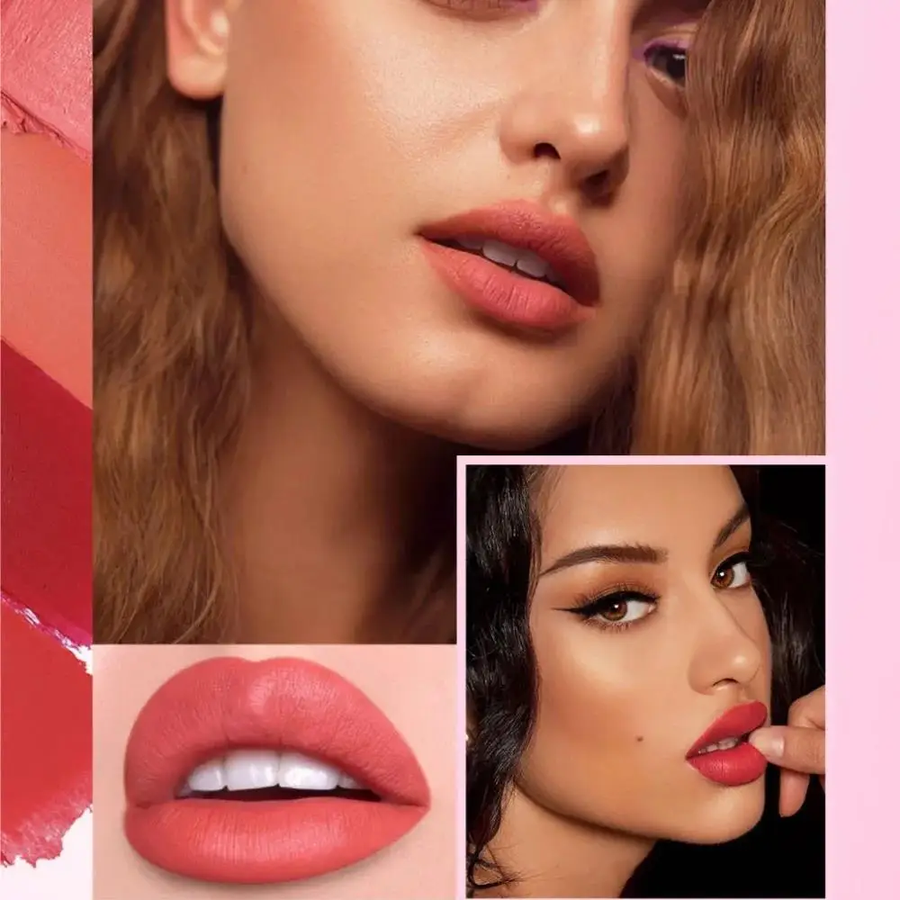 Szminka w sztabce złota 6 kolorów diament perłowy brokat wysoki połysk nieklejąca się długotrwała różowe usta makijaż