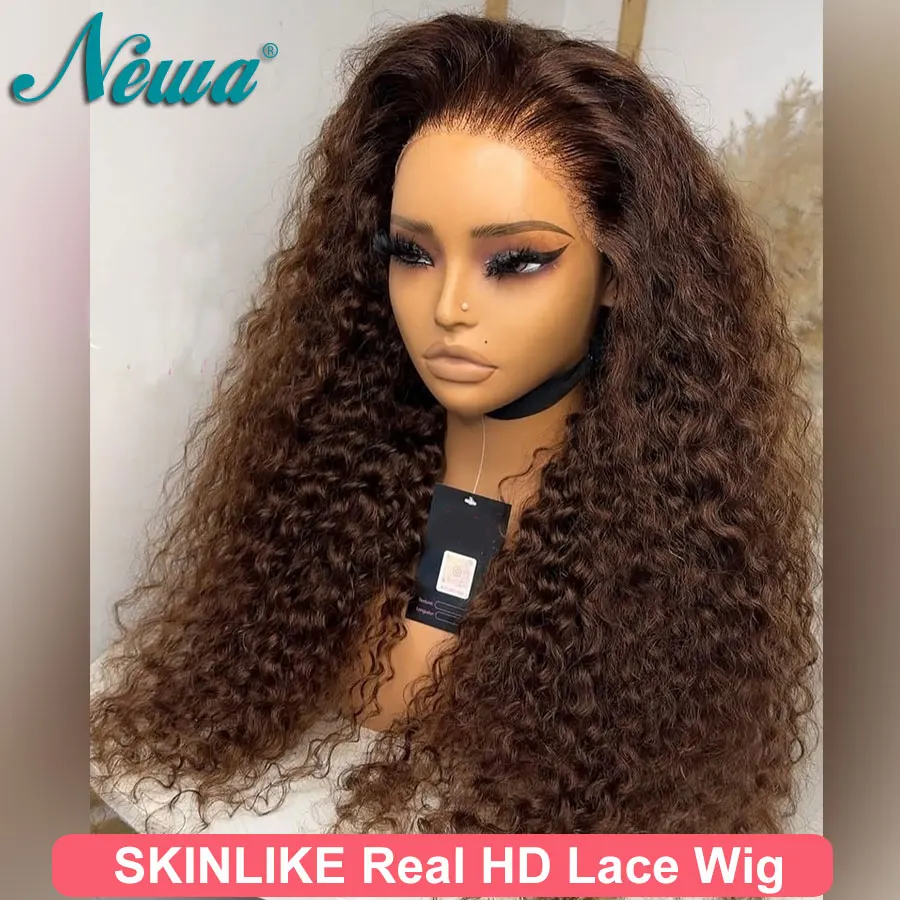 

Newa Curly HD Lace Frontal Wig Human Hair Pre Plucked HD Closure Wig Glueless Bleached Knots Wigs Invisible HD Lace Melt Skins