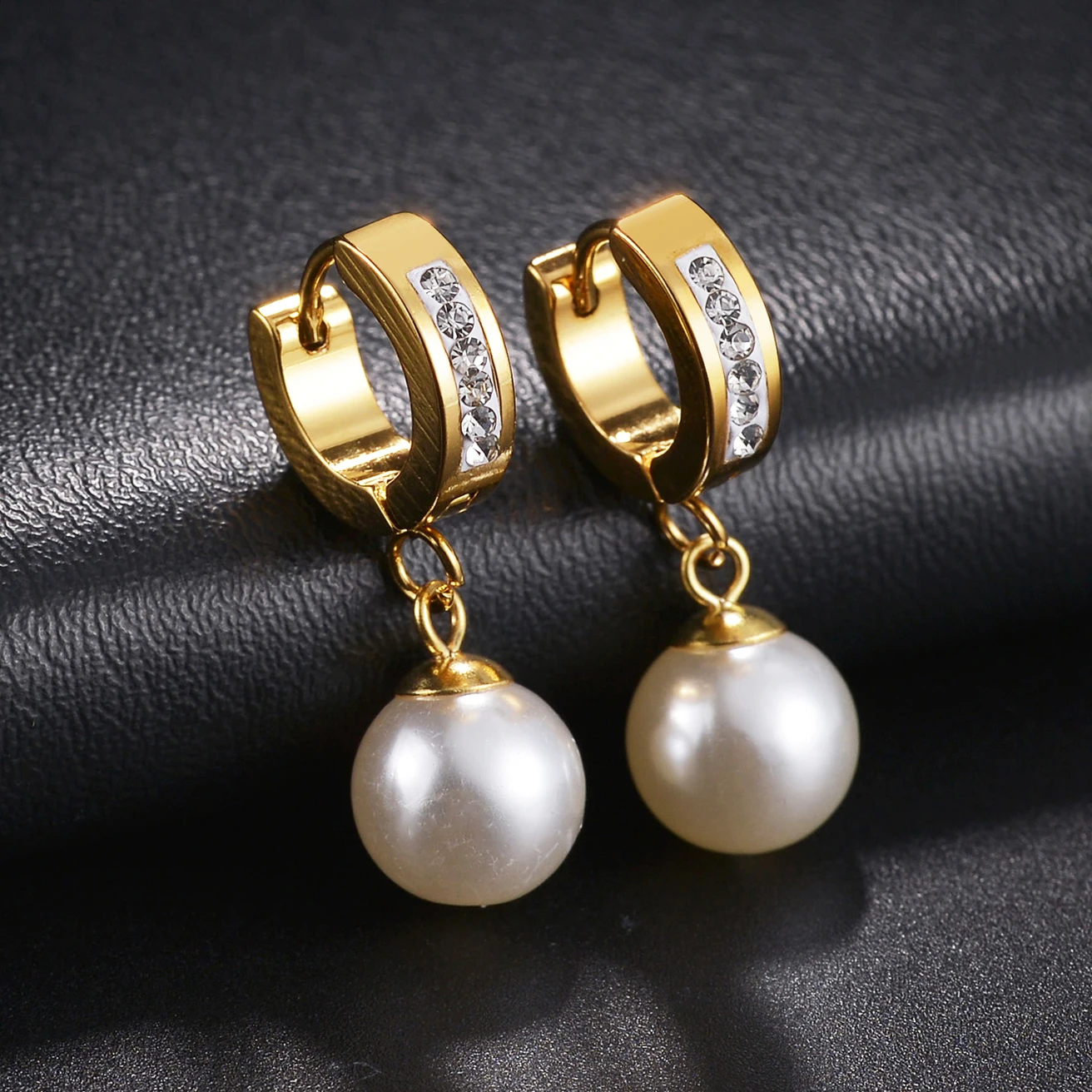1 Pair Exquisite Gold Color Imitation Pearls Drop Earrings for Women Wedding Party Earrings Fashion Jewelry Gifts