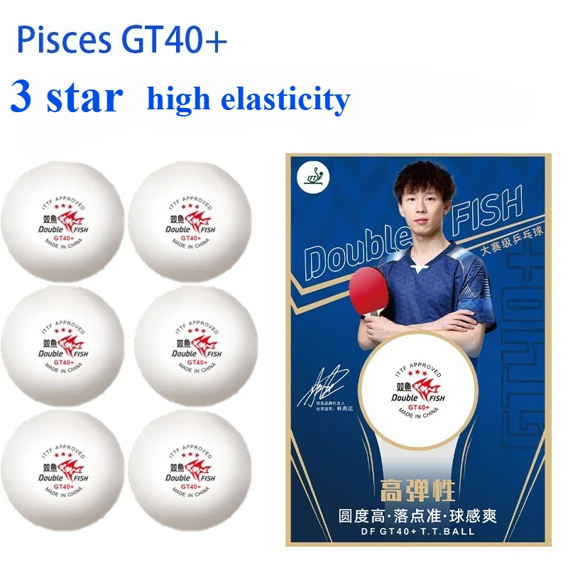 

DOUBLE FISH GT40+ Table Tennis Ball 3 Star High Elasticity White Ping Pong Balls ITTF Approved for Training Competition 6PCS/Box