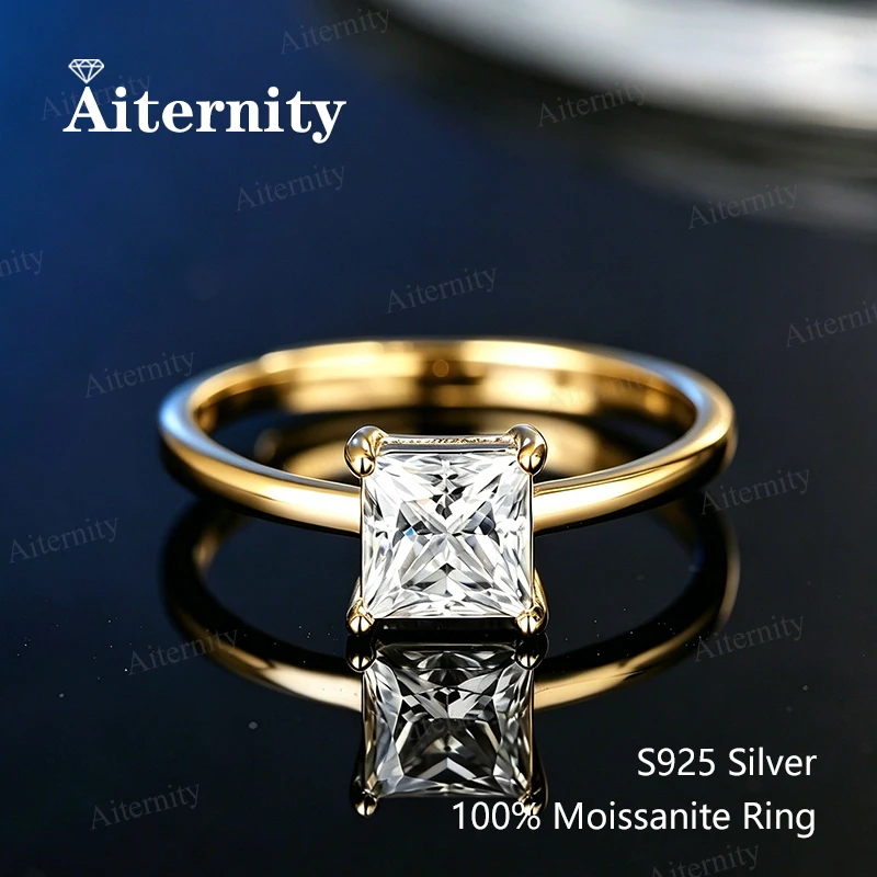 Verstellbarer Radiant-Schliff Moissanit-Ring, Diamanttester-zertifiziert mit GRA-Zertifikat, S925 Sterling Silber Hochzeits- und Bankettring – Detail 17