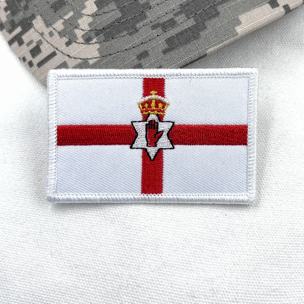 أيرلندا أولستر راية مطرزة رقعة هوك وحلقة خياطة على شارة عسكرية مطرزة #1