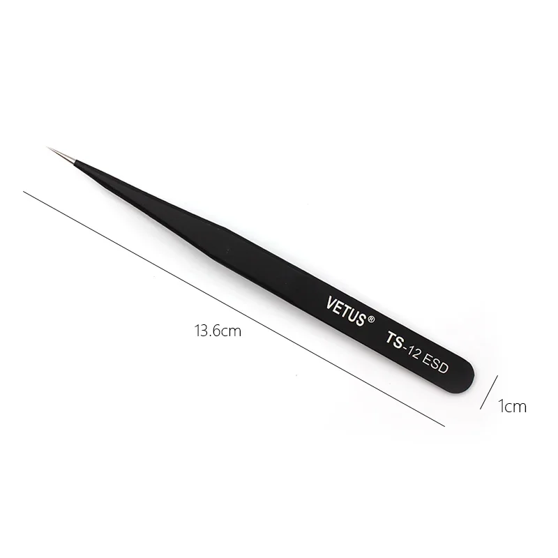VETUS 100% Brand Anti Static ESD Tweezers Stainless Steel Eyelash Make Up Nipper Crafts Makeup Tools & Accessories