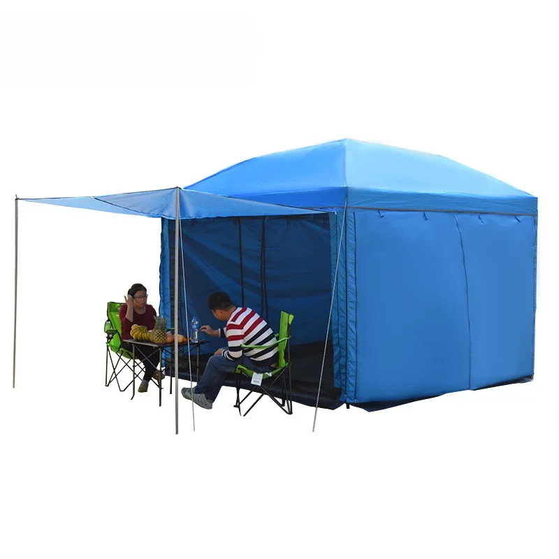 Easy Pop-up Canopy Tent  Instant Canopies with 4 Removable  Mosquito Netting and Shade Curtains  SideWalls Blue