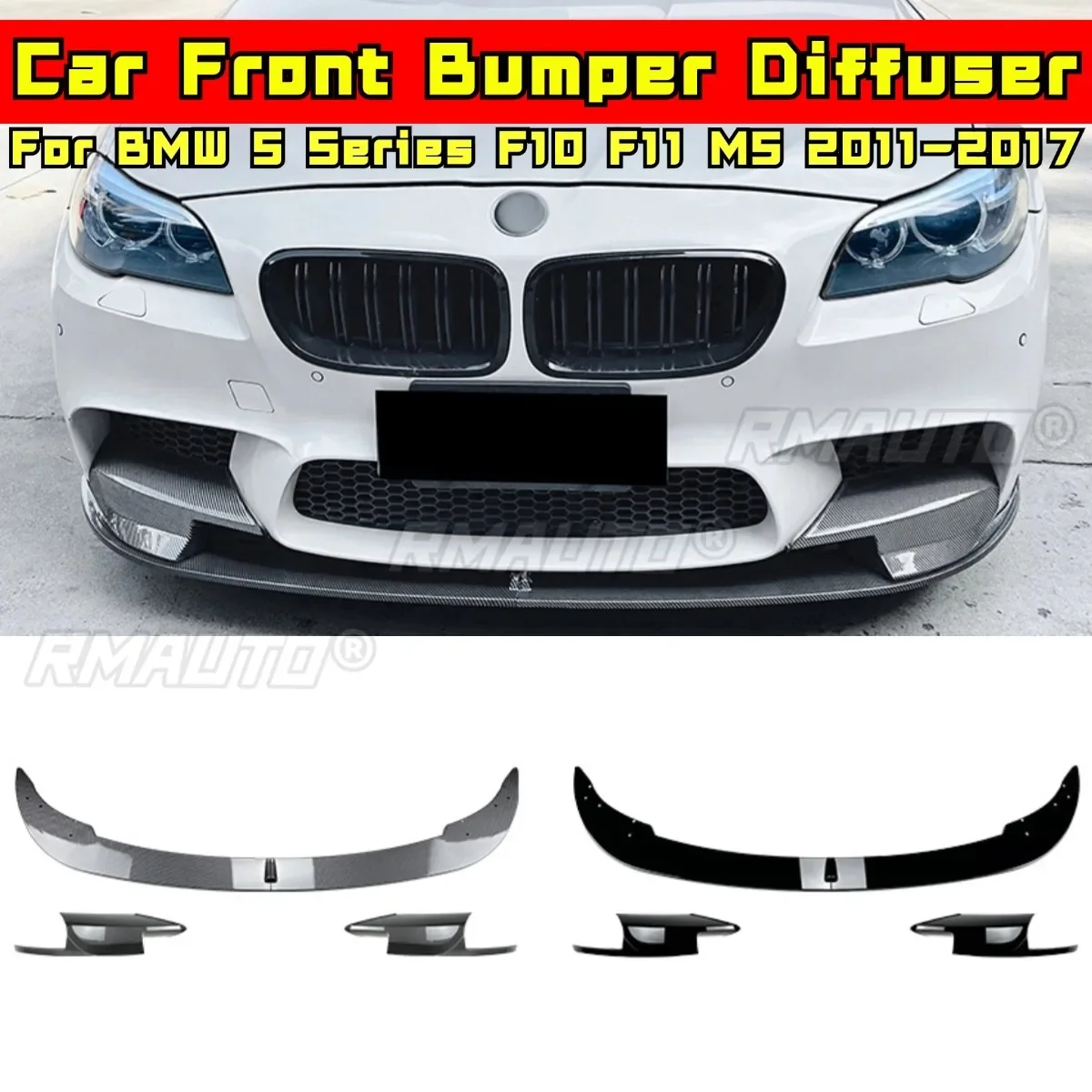 

For BMW 5 Series F10 F11 Front Bumper Lip Protector Cover Exterior Partfor BMW 5 Series F10 F11 2011-2017 Car Accessories