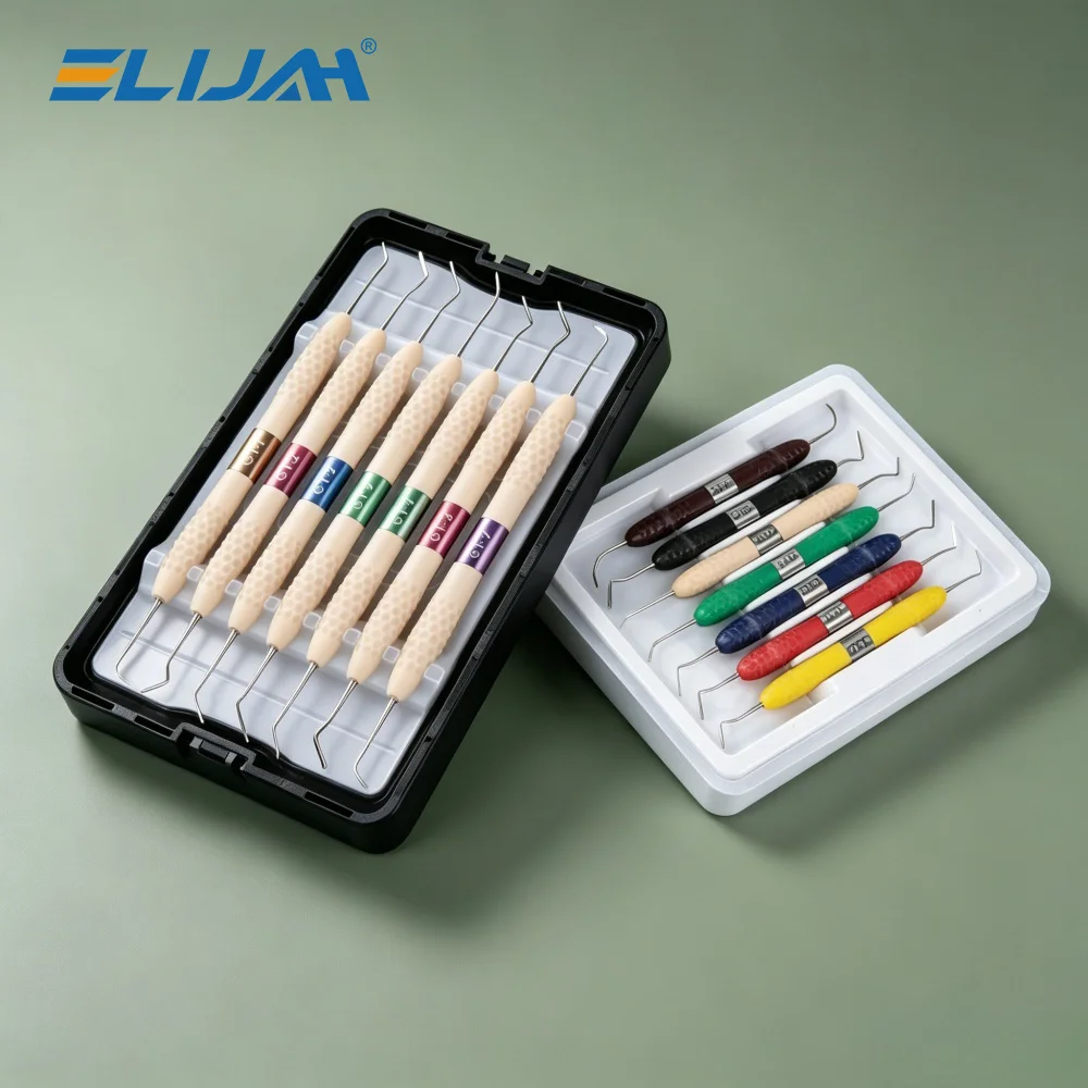

ELIJAH Dental Silicone Handle Resin Aesthetic Restoration Kit Filler Double-Ended Kit for Resin Knife Spatula Dentistry Tools