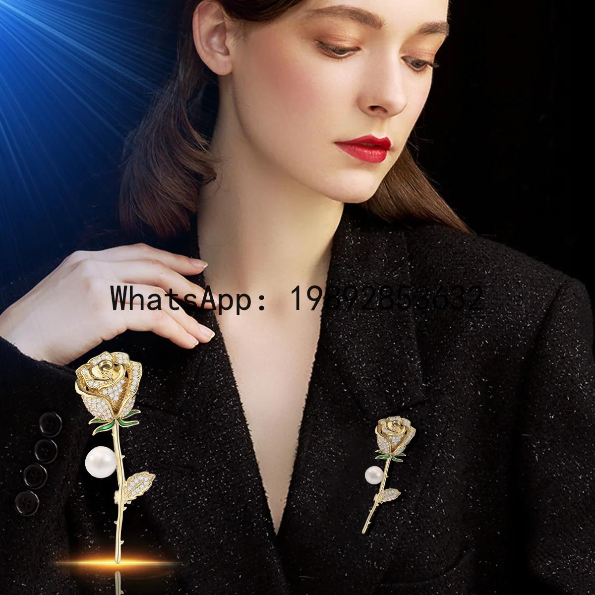 PYJ new Korean version freshwater pearl brooch elegant rose brooch suit coat accessories batch