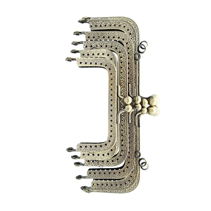 1PCS Bronze DIY Purse Handbag Handle Coins Bags Metal Kiss Clasp Lock Frame New Fashion Handle 8.5/10.5/12.5/15/16/18/20cm