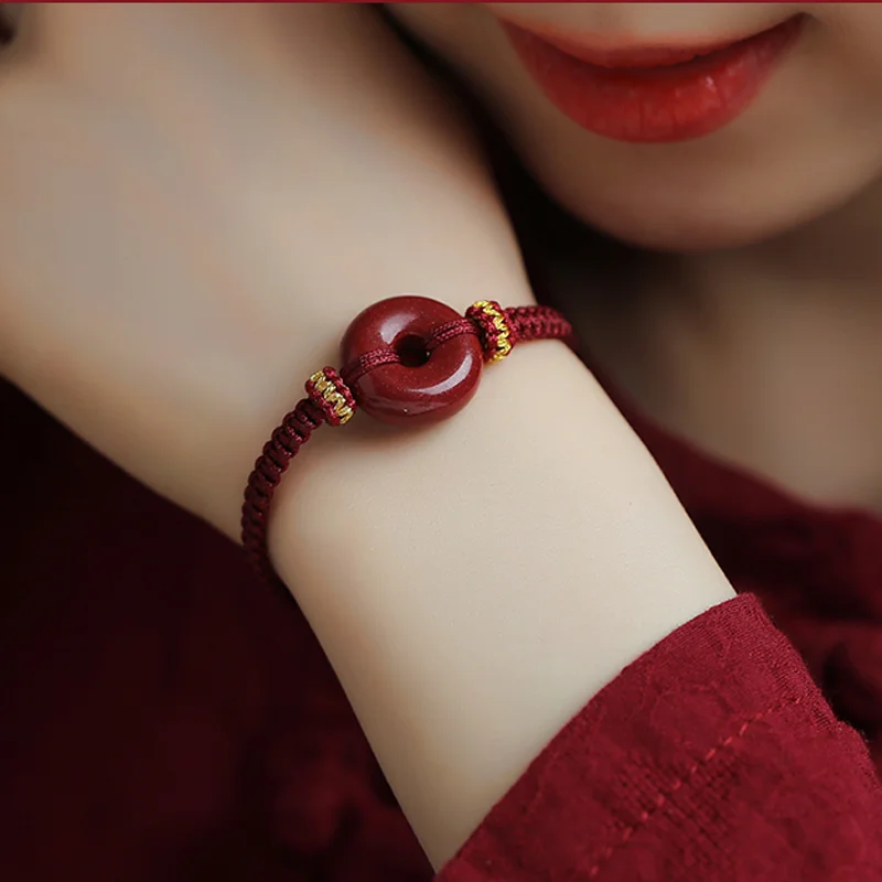 Cinnabar Red Rope Bracelet for Men and Women