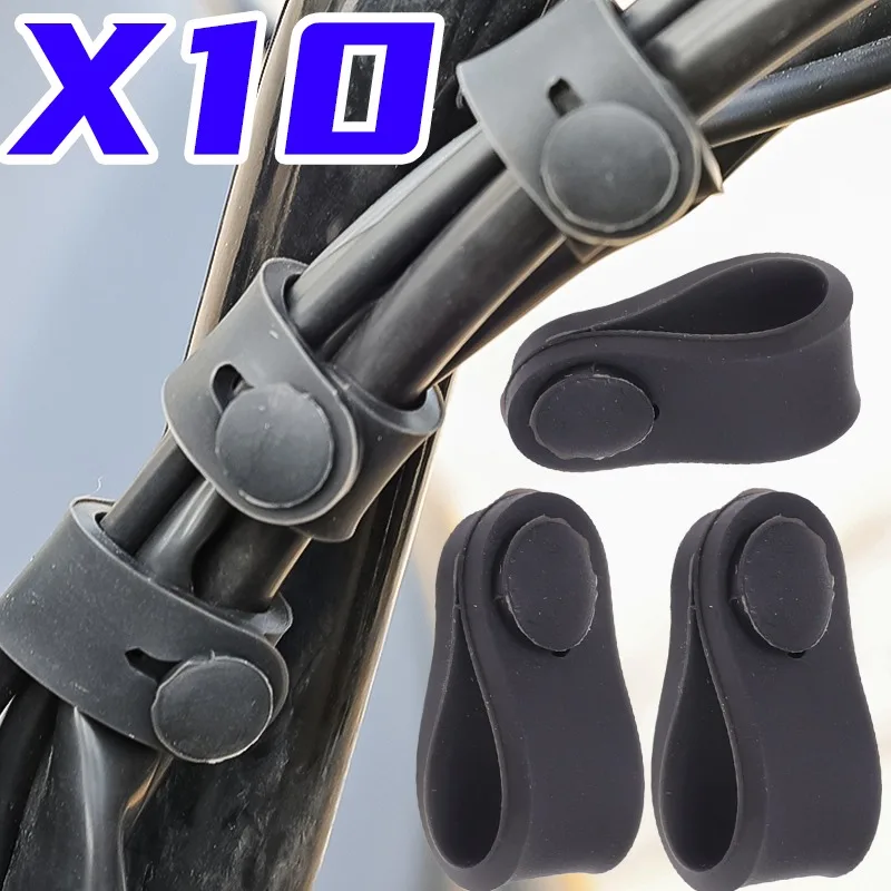

10-1pcs Motorcycle Universal Wire Rubber Tie Bands for Frame Securing Cable Ties Wiring Harness Cables Motorcycle Accessories