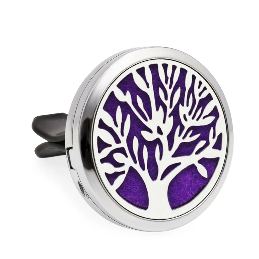 

30mm Tree Of Life Zinc alloy Air Freshener Car Vent Clips Diffuser Locket Perfume Free 10Pads