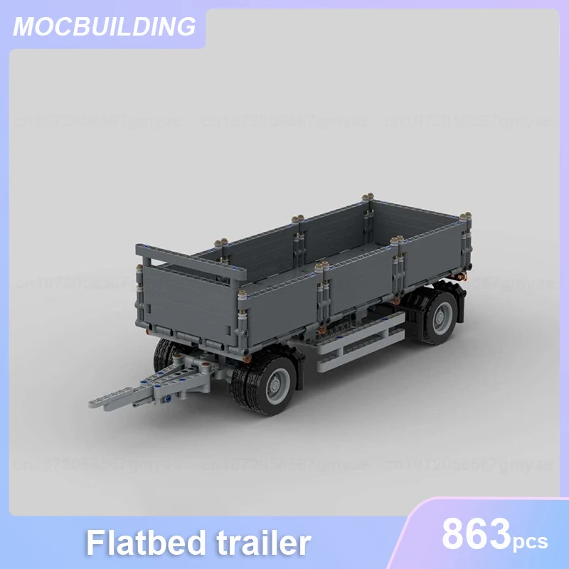 RC Flatbed Euro Truck & Step Deck Semi Trailer & Forklift 1:21 Scale Model MOC Building Blocks Assemble Bricks Transport Toys