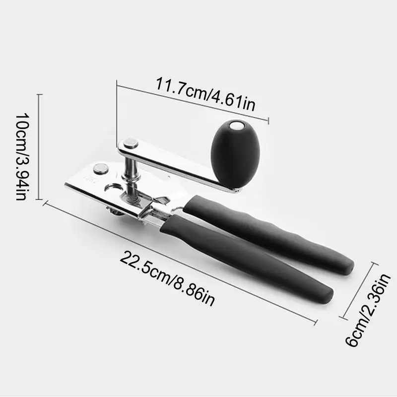 Apriscatole a manovella Apriscatole da cucina a manovella Apriscatole in acciaio inossidabile Maniglia comoda Gadget da cucina per il campeggio e