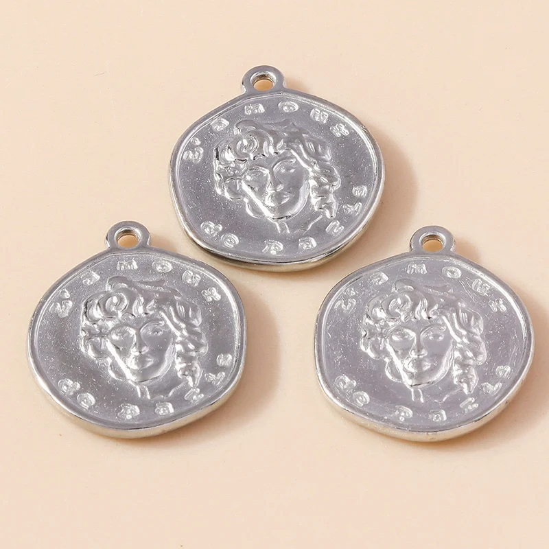 Leslie 10 Stück/Set 19*22mm Trendige Geschnitzte L'amour De Paris Porträt-Anhänger für Armbänder Halsketten DIY Legierungs-Münzanhänger Zubehör – Detail 6