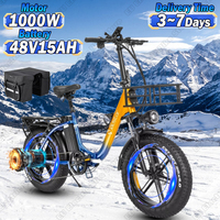 MN20 Electric Bike 1000W Powerful Motor 48V15AH Lithium Battery Snow 20*4.0 inch Fat Tire E-bike Adult Mountain Electric Bicycle