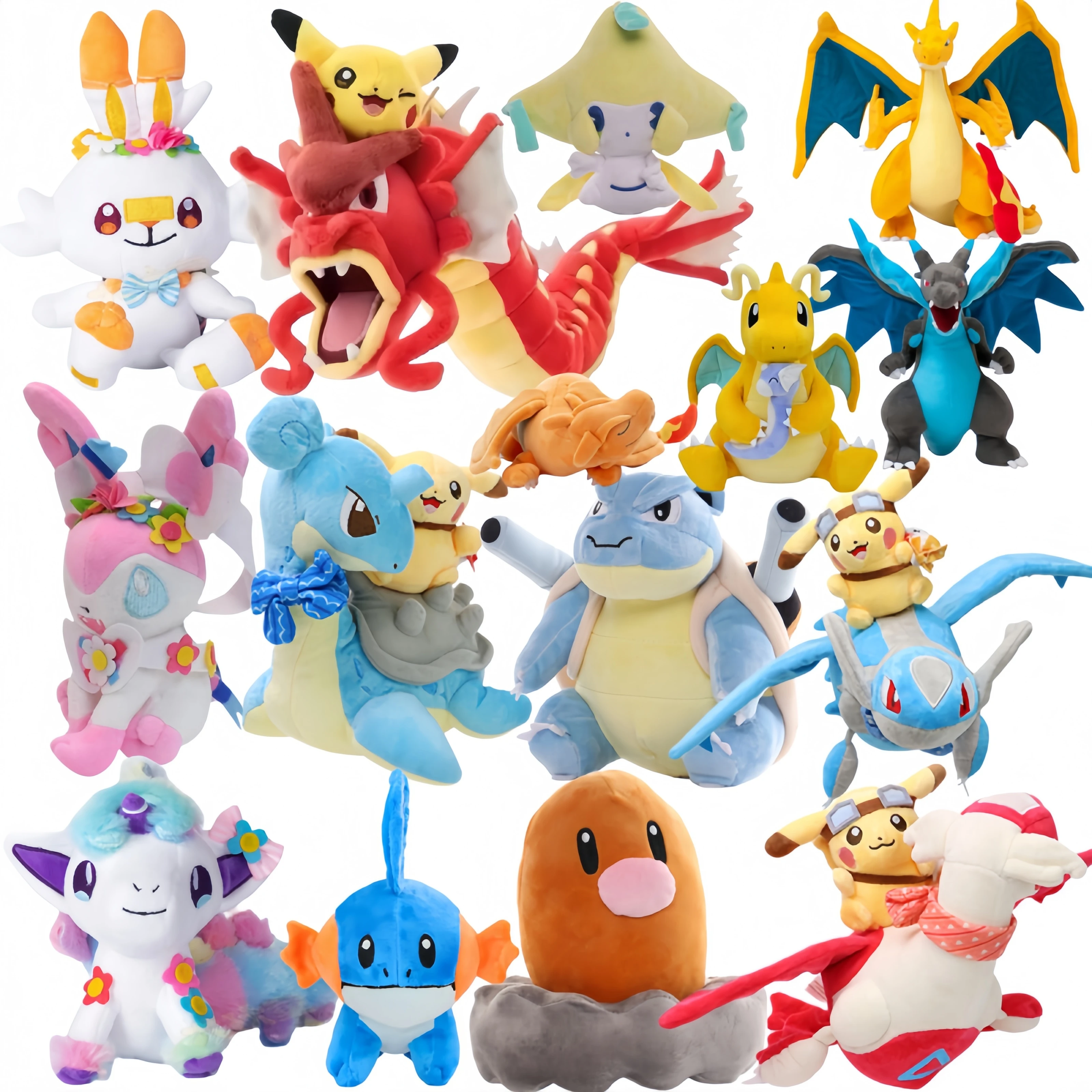 

Pokemon Plush Scorbunny Sylveon Ponyta Eevee Plushies Toys Pikachu Riding Lapras Latios Latias Dragonite Peluche Kids Xmas Gifts