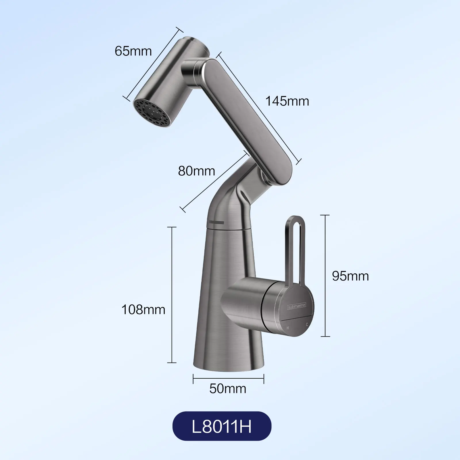 Stainless steel bathroom faucet, bubble water does not splash the water basin faucet