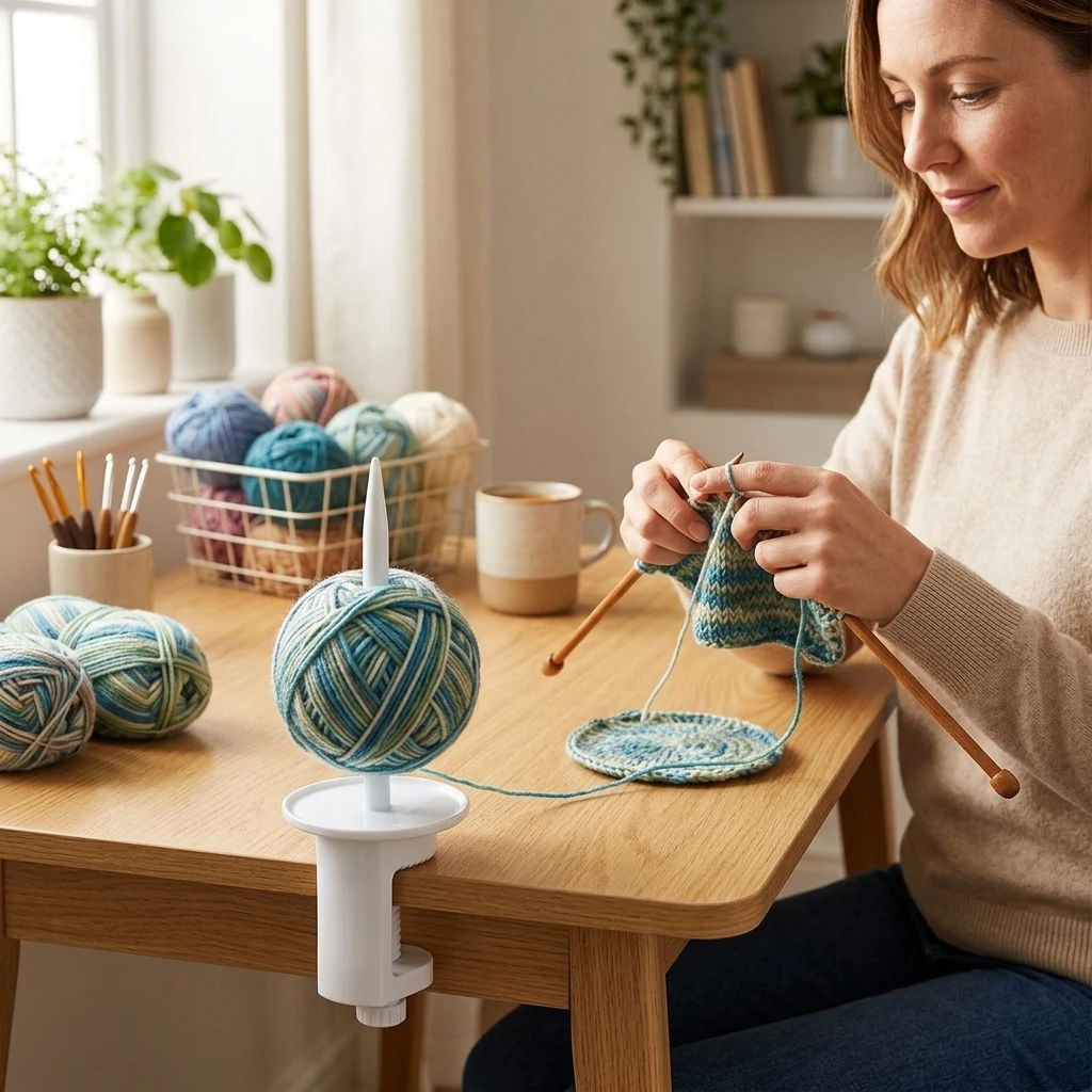Desktop Fixed Yarn Spool Winder 1 Pack Engineering Plastic Anti Slip Yarn Holder and Open Winding Organizer for Universal Yarn