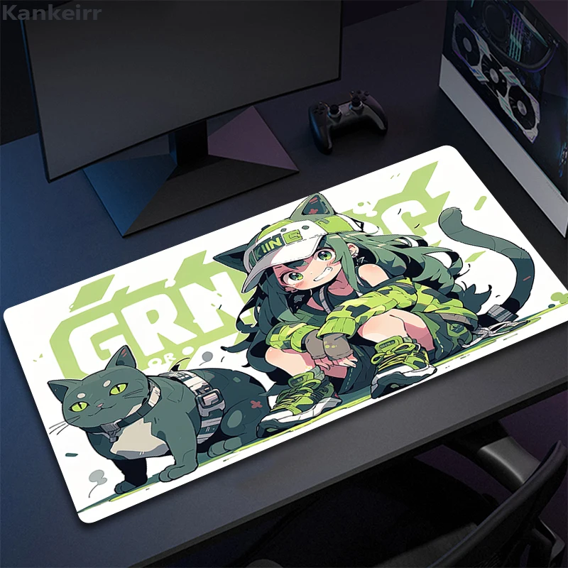 Kawaii Cat Mouse Pad Gamer Girl XXL Nuovo HD Personalizzato Home Computer Mousepad Tappetini da scrivania Tappetino da tavolo per laptop in morbida gomma naturale antiscivolo