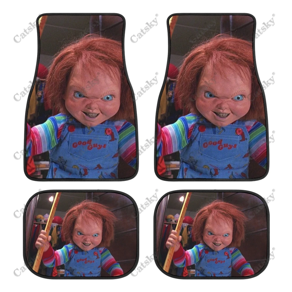 

Chucky Horror movies Car Floor Mats Complete Set of 4 Premium Front Rear Accessories for Carpet