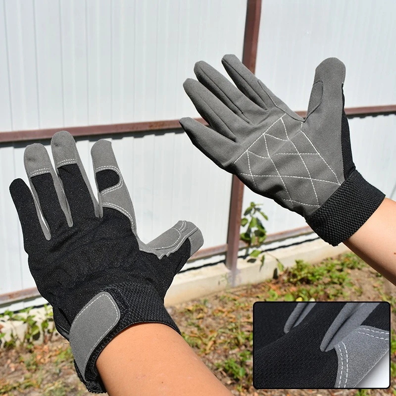 

1 Pair of Work Gloves Safety Labour Protection Garden Sports Motorcycle Driver Workers Work Welding Wear- resistant Gloves