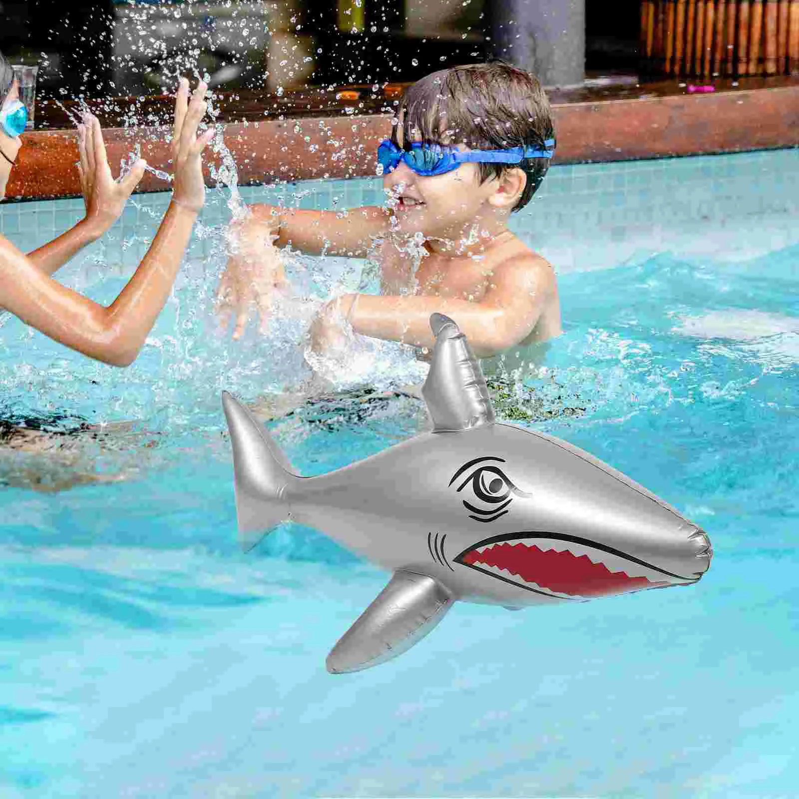 Inflatable Shark Fun Toys for Kids Blow up Swimming Pool Floats Beach Party Pvc Water