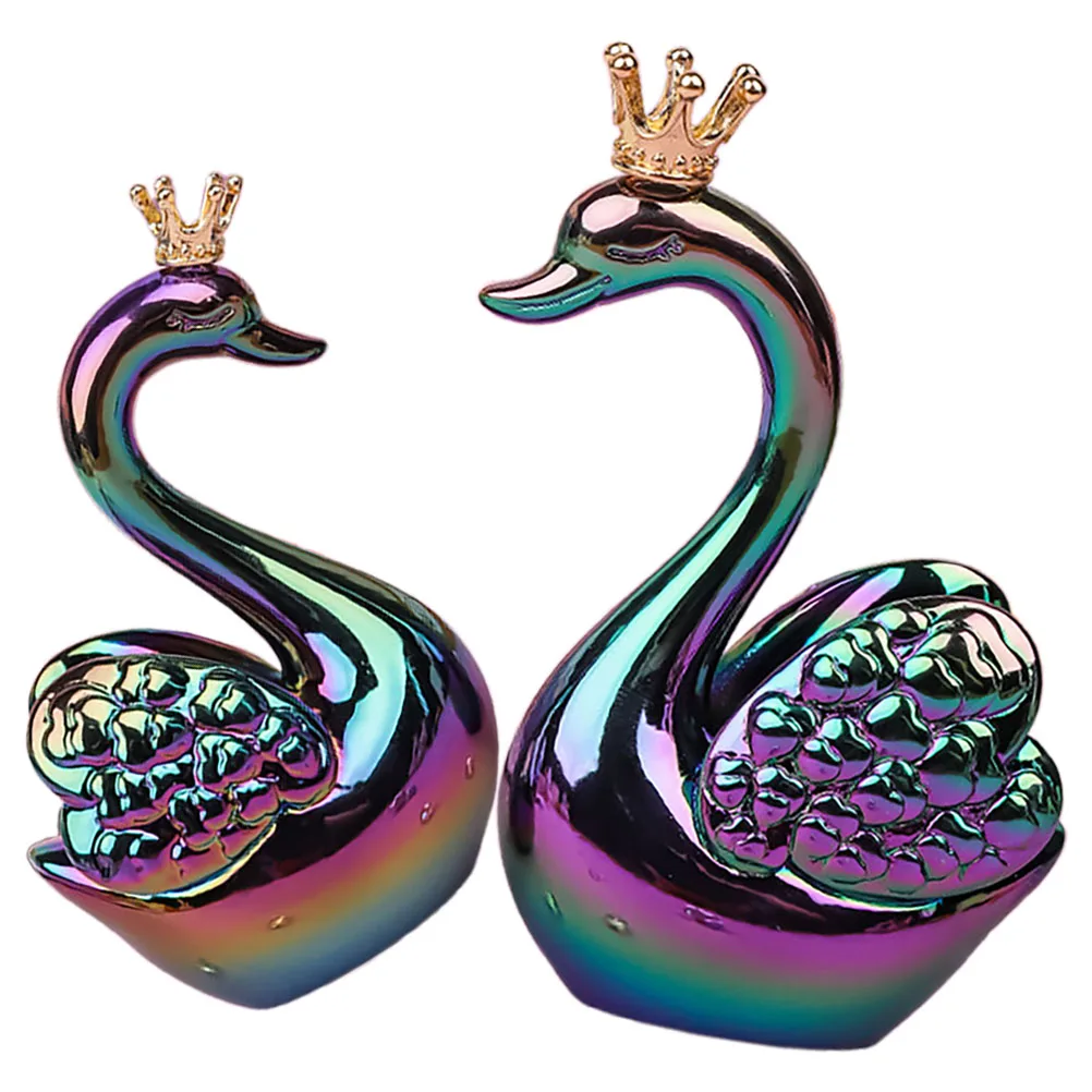 

Cute Car Swan Ornaments Dashboard Resin Desktop Decors Craft Statues Bedroom Home Decorations Swan Statue Office Decoration