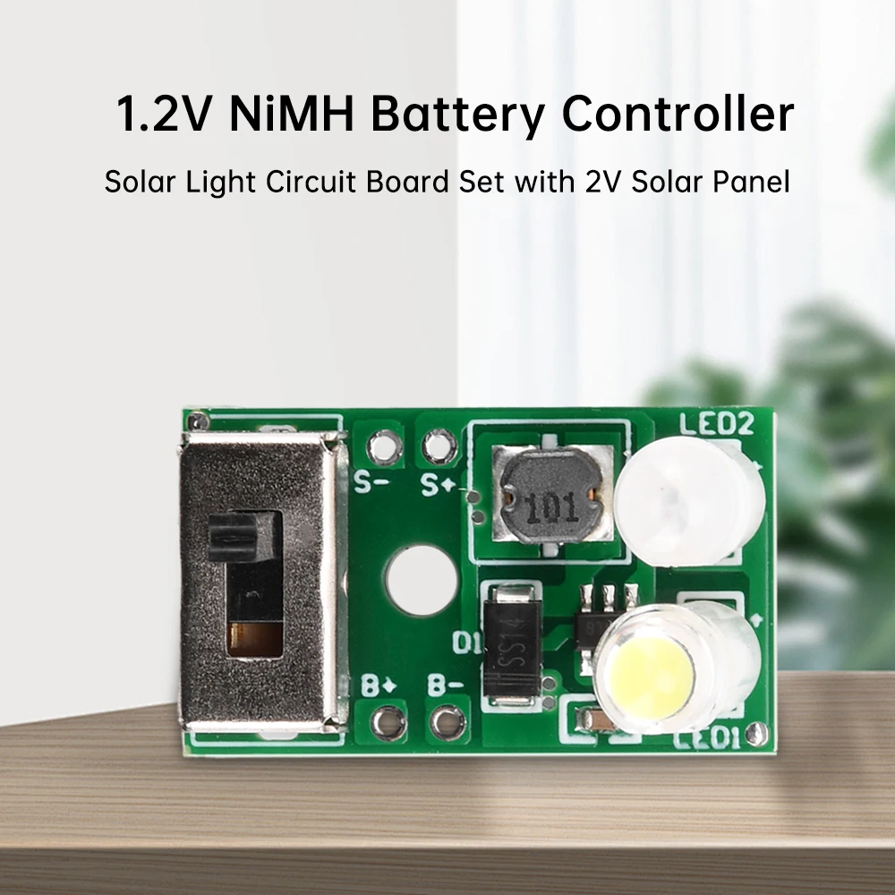 1.2V NiMH Battery Controller Solar Ceramic Lamp Jar Lamp Lawn Lamp Circuit Control Board+2V Solar Panel+1.2V Battery Box