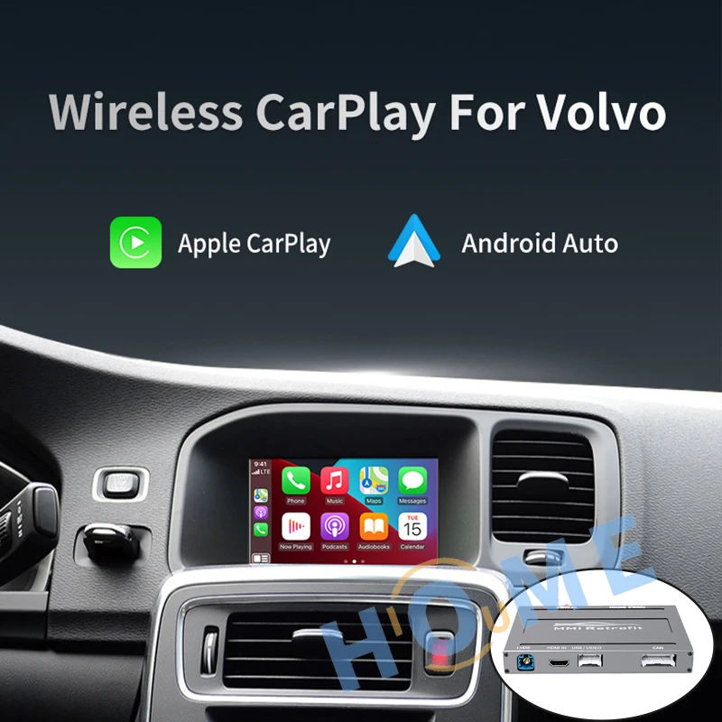 Wireless CarPlay Android Auto Module for Volvo XC60 S60 V40 V60 Car Module Box Multimedia AirPlay Video Interface Decoder