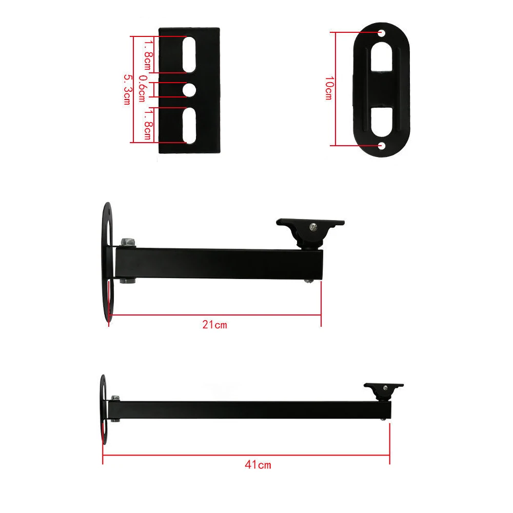 Neue Wand Ecke Montieren Metall Schwarz Halterung 20CM/ 40CM Lange Arm Universal Winkel Links Rechts Drehbare CCTV kamera Projektor Halter