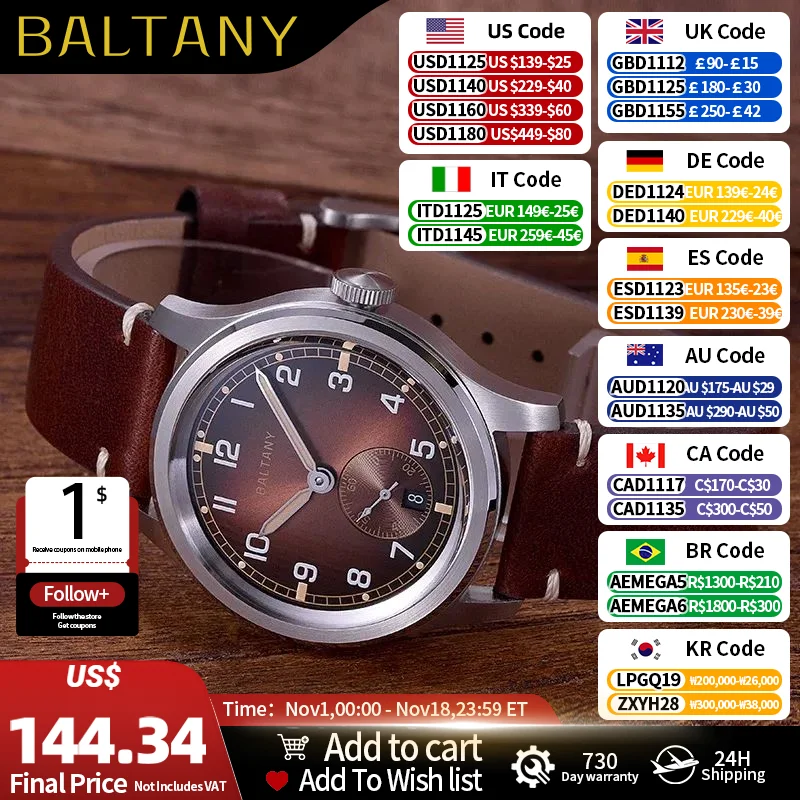Omega Watch Constellation - Relógio Baltany S2081 Dirty Dozen Masculino,