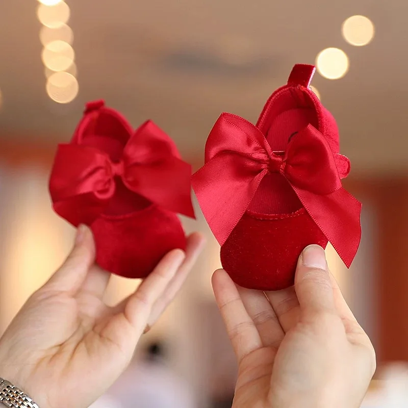Chaussures de Princesse à Nministériels d Plates pour Nouveau-Né Fille, Semelle en Caoutchouc Souple, Premiers Pas, Printemps et Automne