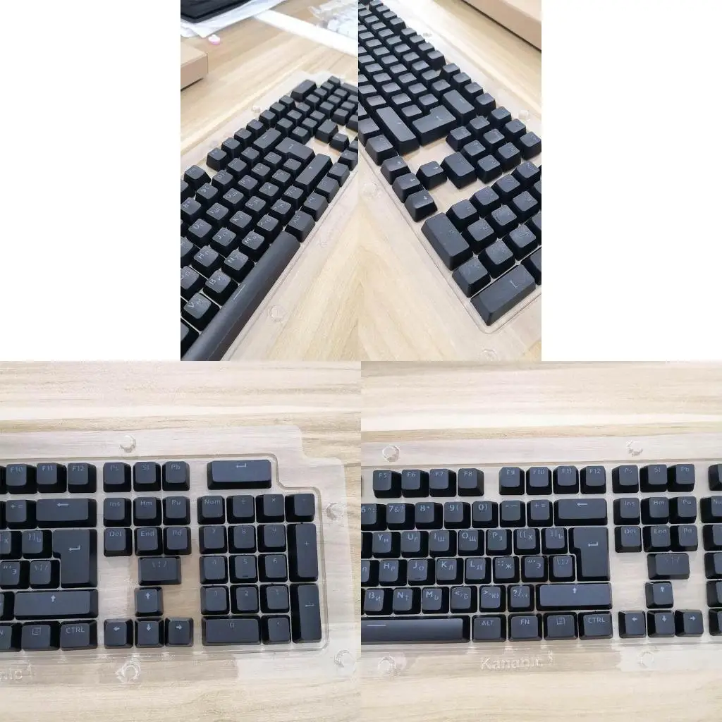 

104 Pieces ABS Transparent Keycaps Mechanical Keyboard Keycaps Russian Backlit for Key Cover for Cherry Kailh Sw