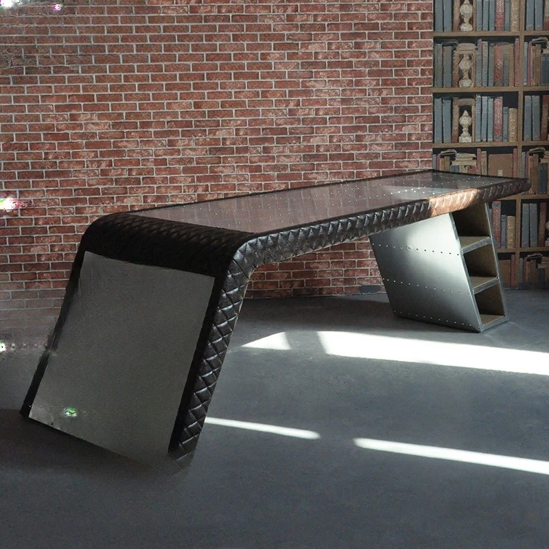Aluminum leather rivet personalized class table desk desk