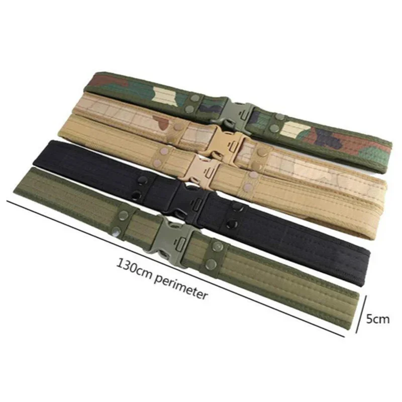 Mens Camouflage Combat Canvas Belts High Quality Quick Release Tactical Oxford Cloth Waistband Outdoor Hunting Nylon Work Belt
