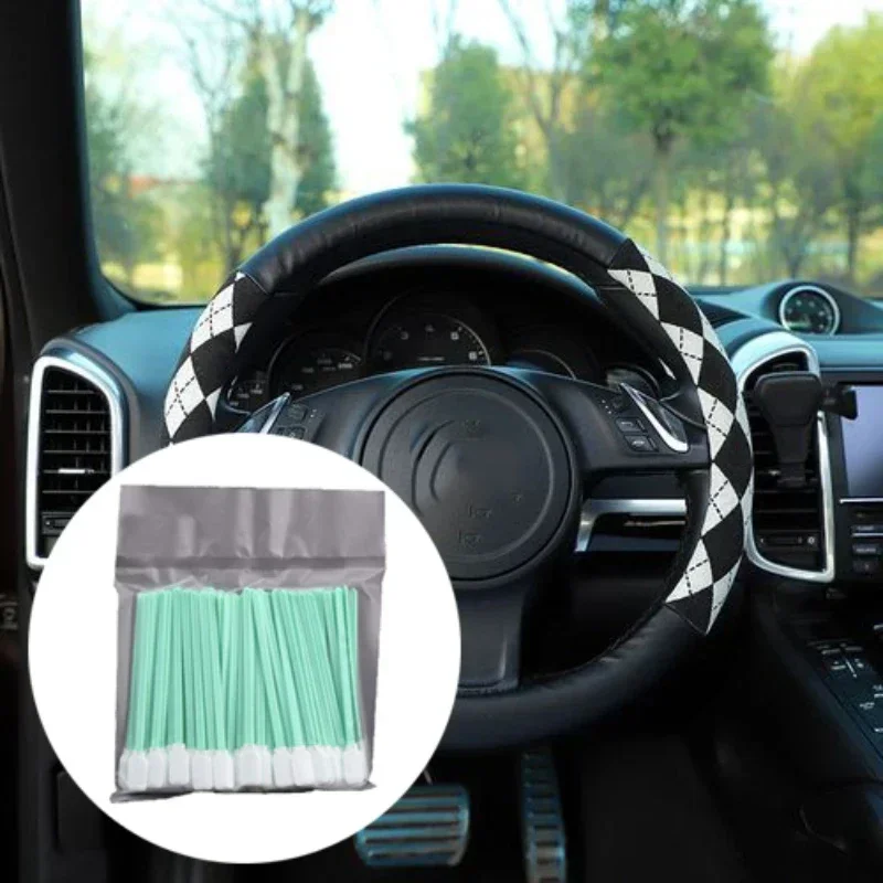 50PCS Cleaning Sponge Cloth Swabs Polyester Fibre Single Side Double Layer Cloth Swabs Car Cleaning and Maintenance Tools