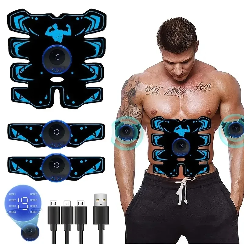 Wireless Abdominal Muscle Patch USB Rechargeable Intelligent Abdominal Muscle Patch Exercise Shaping Aid Tool Legs Arms Massage