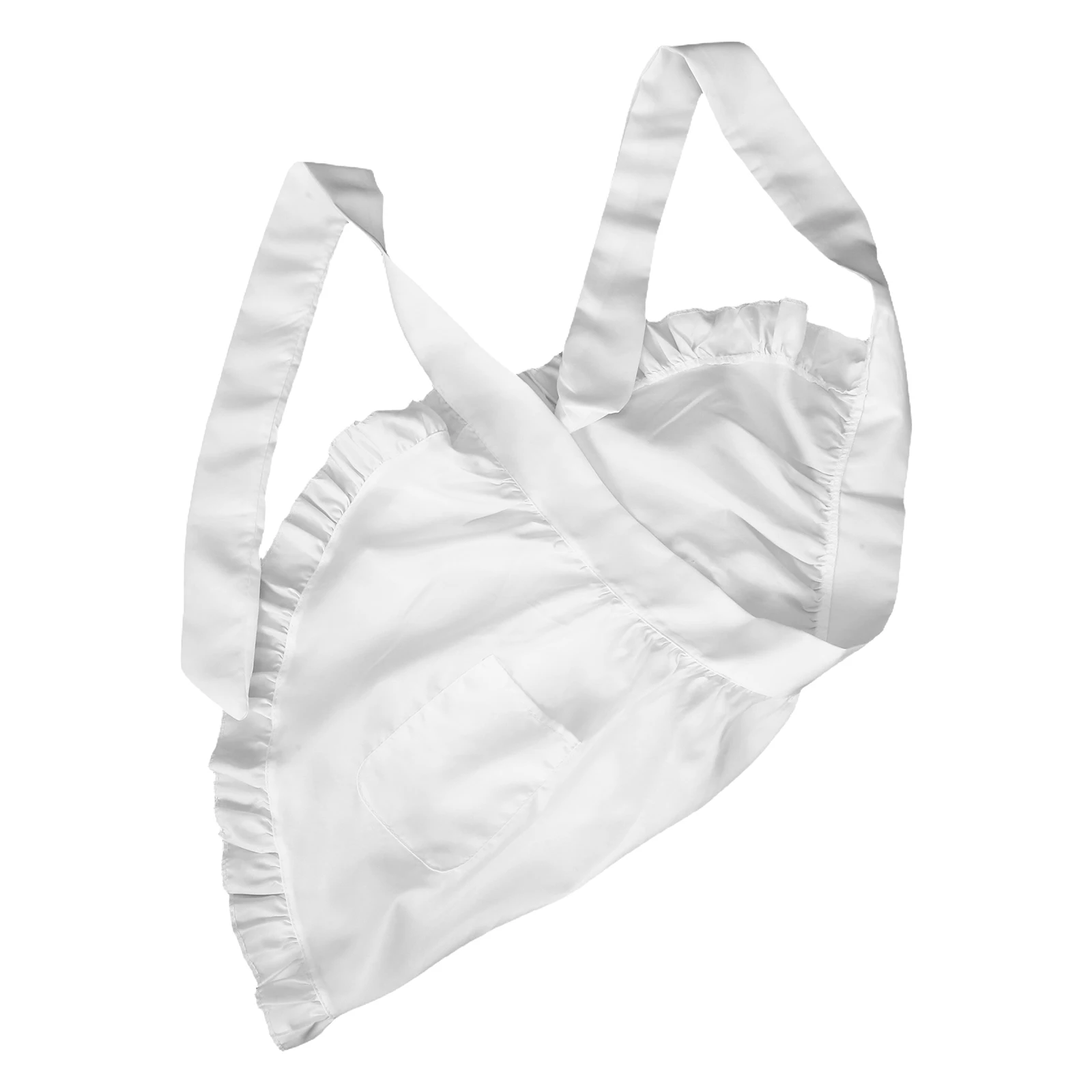 

Double Pocket Half White Ruffled Waist Chef Server Kitchen Cooking Bistro Restaurant Use Easy Clean Lightweight Nonrestrictive