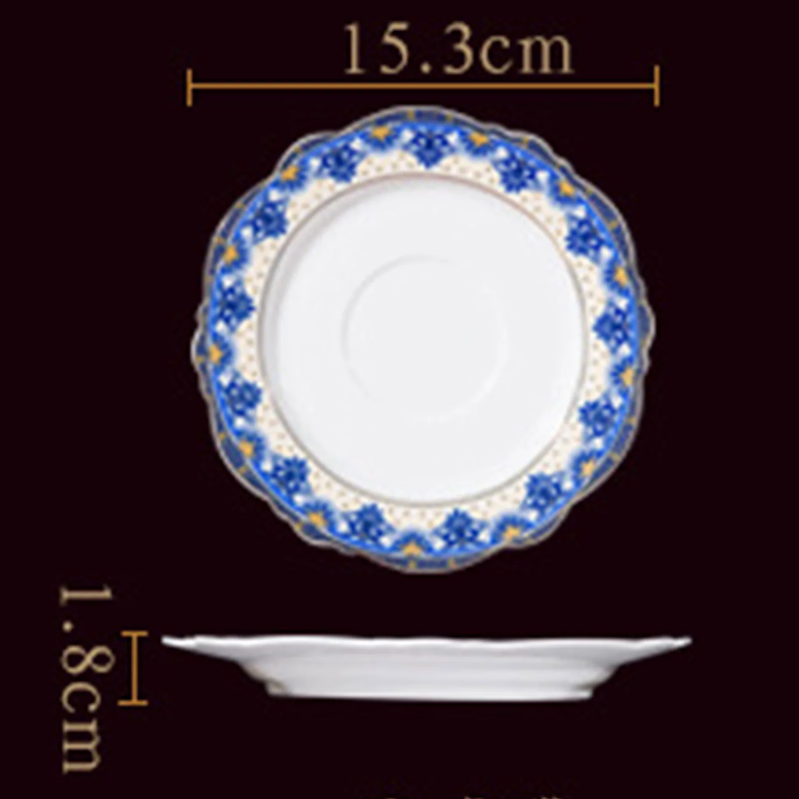 Fiore cinese Tazza da caffè in porcellana bianca Squisito tè pomeridiano Tè Casa Tazza in ceramica Piattino Piatto da dessert Tazza Regali di compleanno