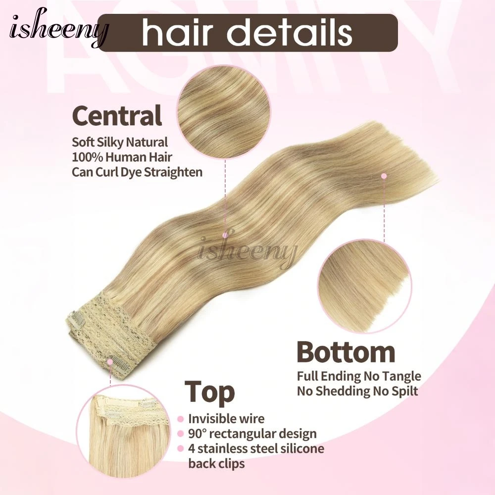 70G-100G Draad In Human Hair Extensions Rechte Natuurlijke Haarextensies Dik Haar Einde Hoogtepunt Haarstukje Onzichtbare vislijn