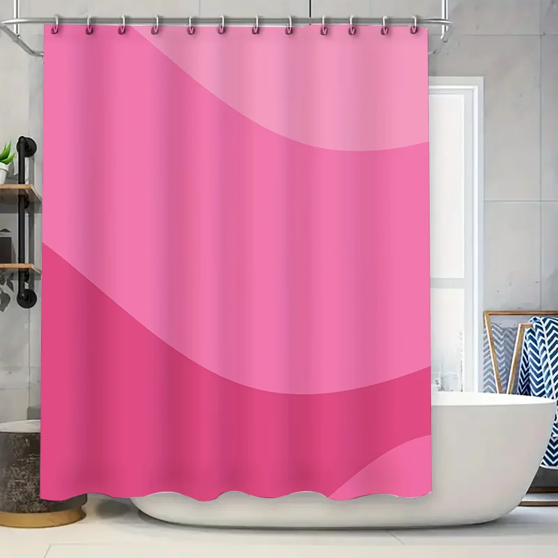 

Розовая градиентная занавеска для душа, современный декор для ванны, подкладка из мягкой ткани для ванной комнаты Идеальная идея подарка (B03) (L72x184 см)