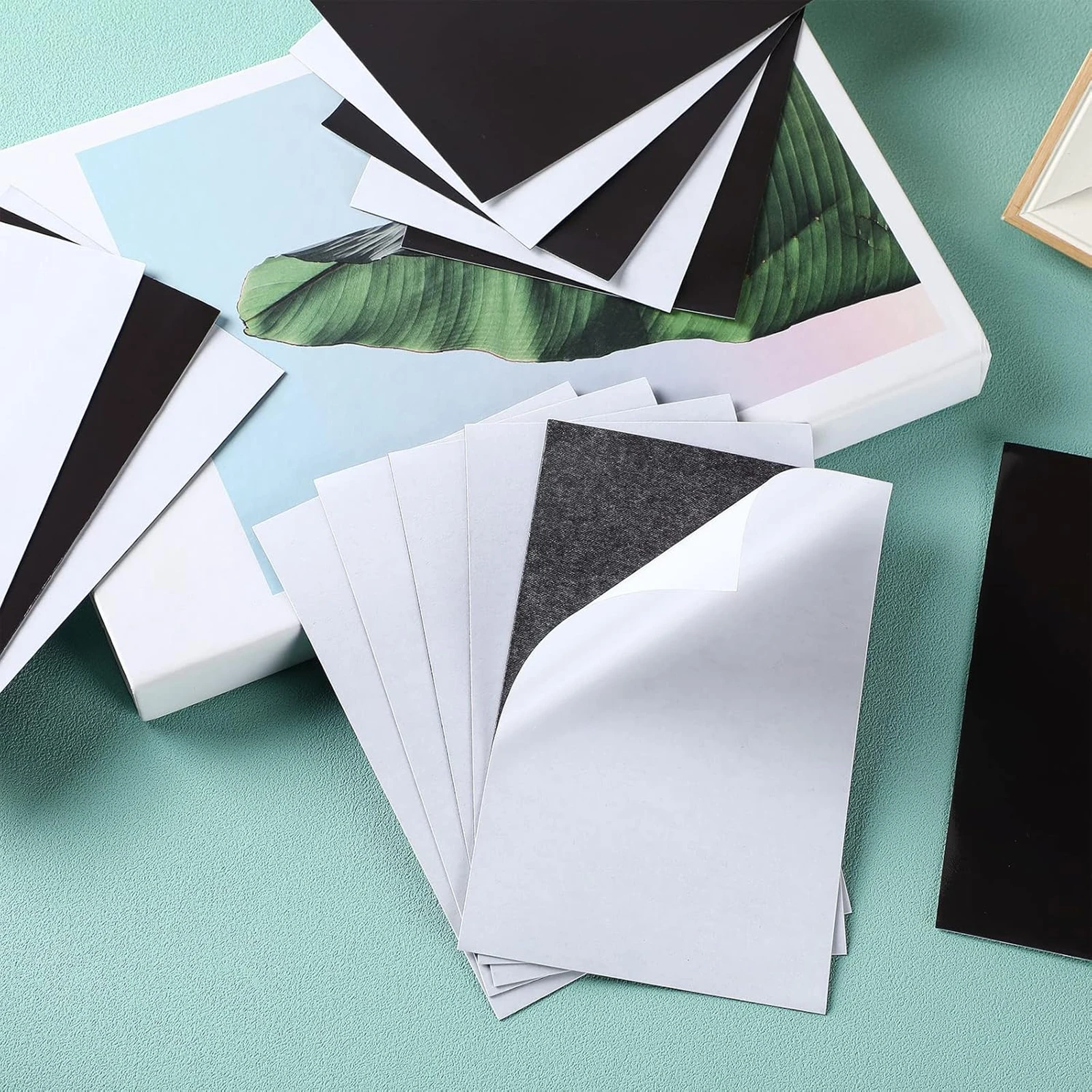 Folhas adesivas magnéticas 3R 3,5 × 5 polegadas Papel magnético autoadesivo Papel fotográfico magnético Ímã de geladeira