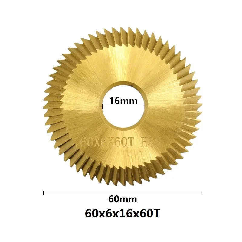 XCAN 1pc HSS Key Duplicate Machine Saw Blade 60x6x16mm 60Teeth Double Side Titanium Coated Key Machine Cutter for Copy Keys