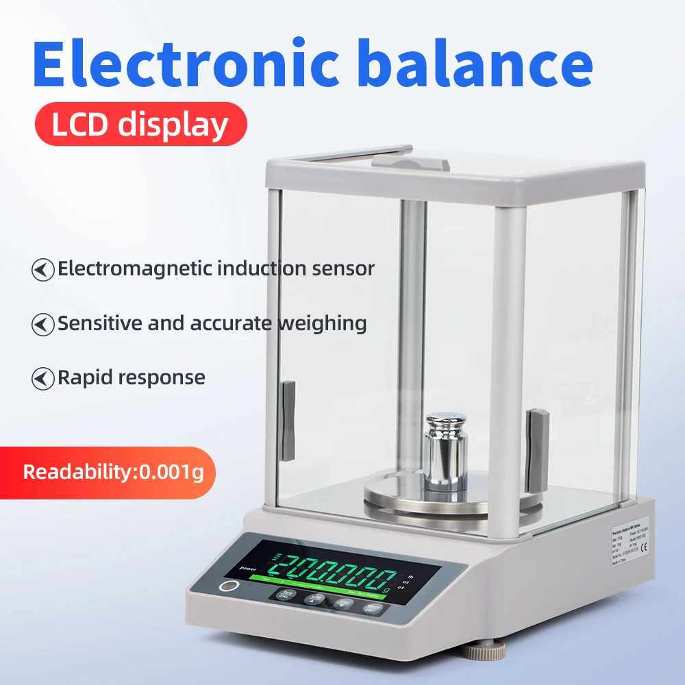 0.001g High Precision Electronic Balance Lab Analytical Balance Scale Digital Jewelry Weighing Scales EU Plug Kitchen Scale