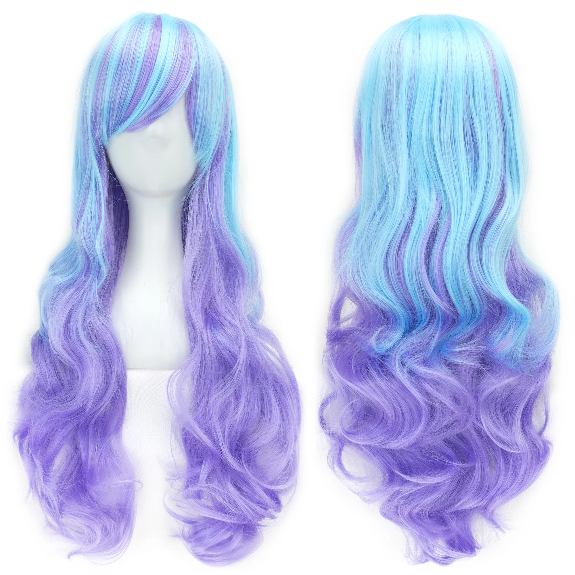 Soowee 17 Colors Straight Women High Temperature Fibric Synthetic Hairpiece Yellow Blue Red Ombre Hair Cosplay Wigs